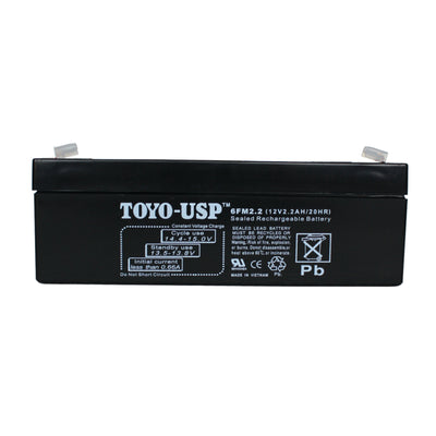 TOYO 12 Volt 2.2 Ah (6FM2.2) SLA Battery With F1 Standard Terminal