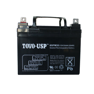 TOYO 12 Volt 35 Ah (6GFM35) SLA Battery U1 With B3 Nut and Bolt Terminal