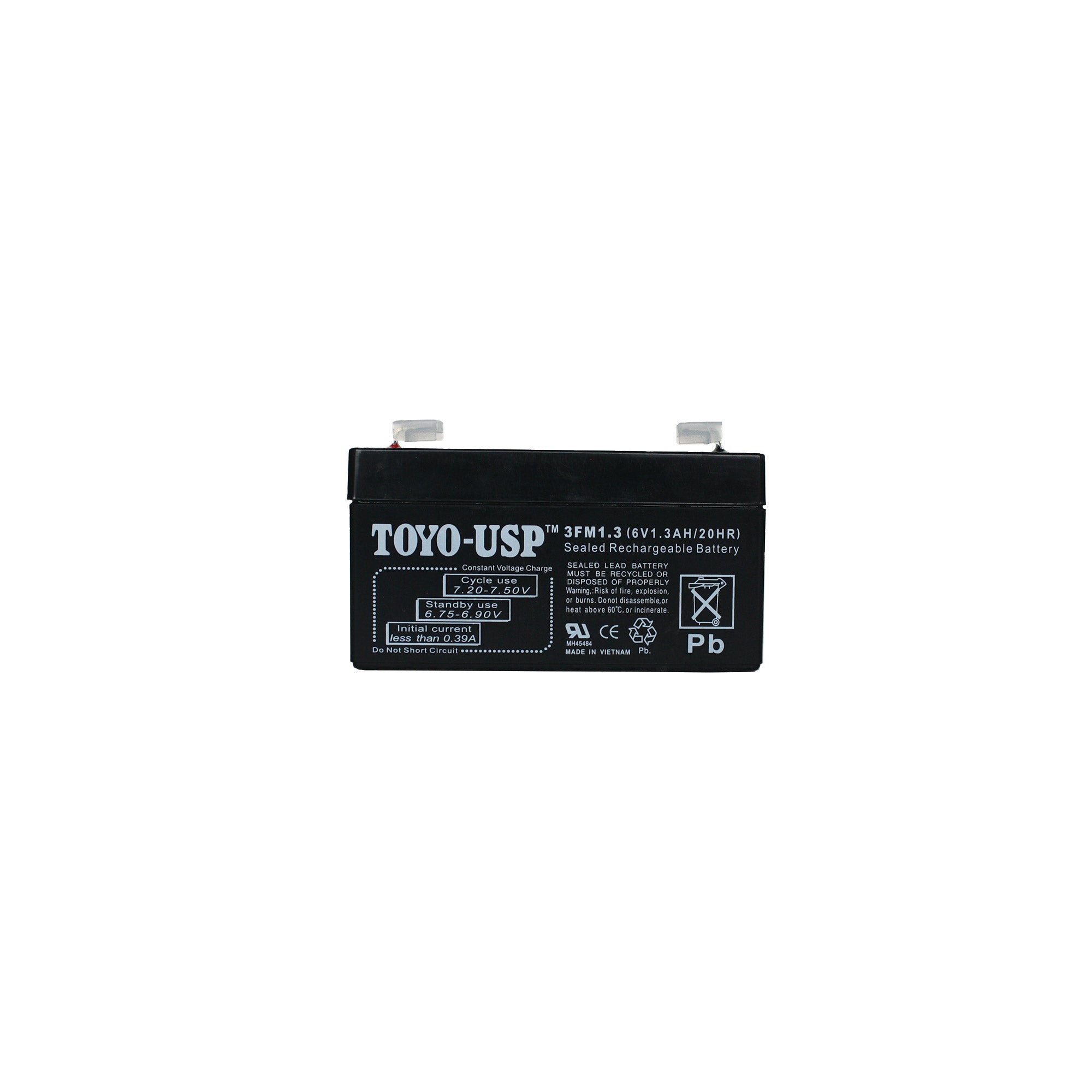 TOYO 6 Volt 1.3 Ah (3FM1.3) SLA Battery With F1 Standard Terminal