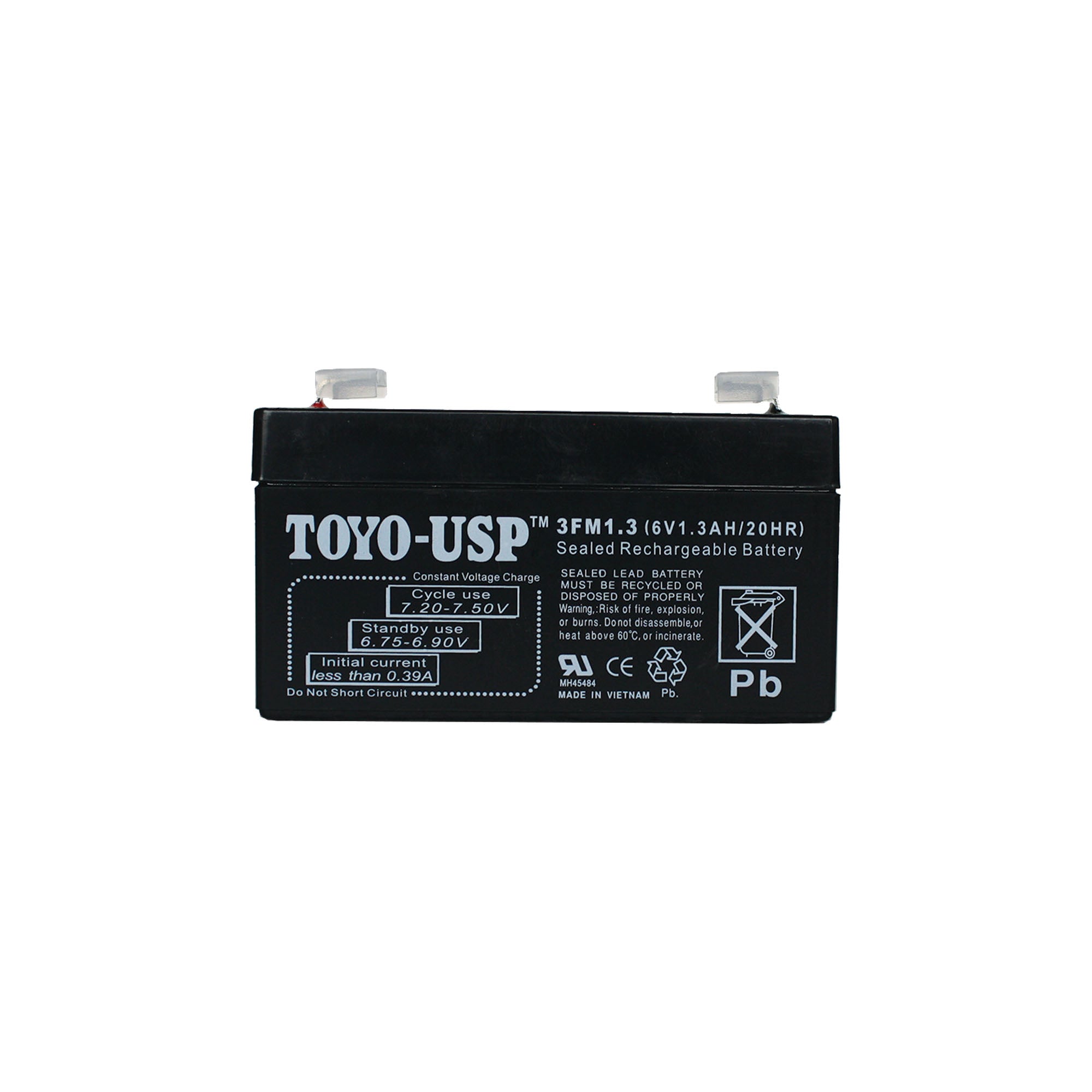 TOYO 6 Volt 1.3 Ah (3FM1.3) SLA Battery With F1 Standard Terminal