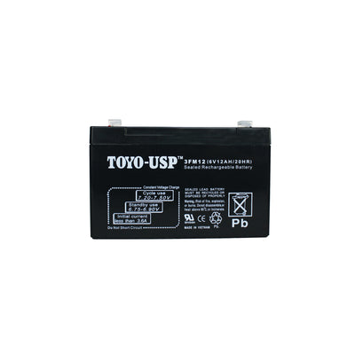 TOYO 6 Volt 12 Ah (3FM12) SLA Battery With F1 Standard Terminal
