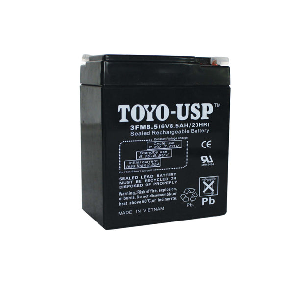 TOYO 6 Volt 8.5 Ah (3FM8.5) SLA Battery With F1 Standard Terminal