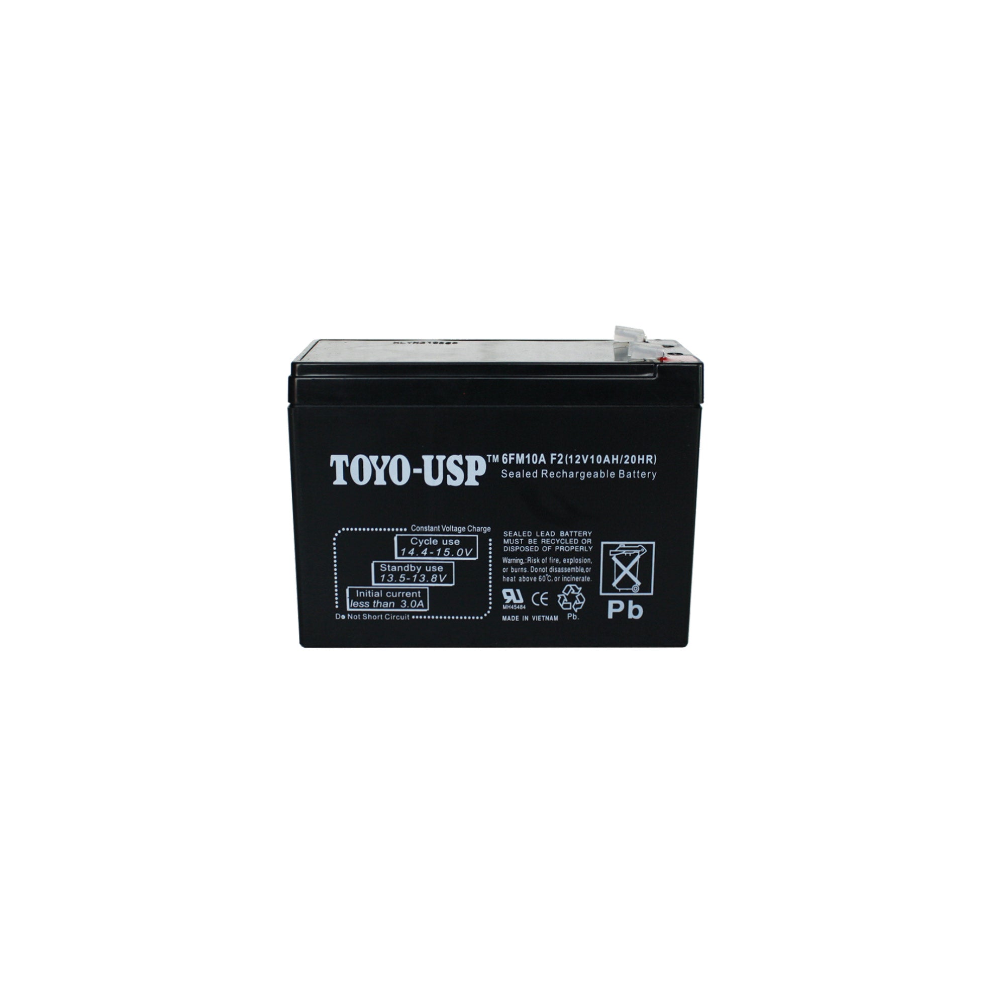 TOYO 12 Volt 10 Ah (6FM10) SLA Battery With F2 Standard Terminal