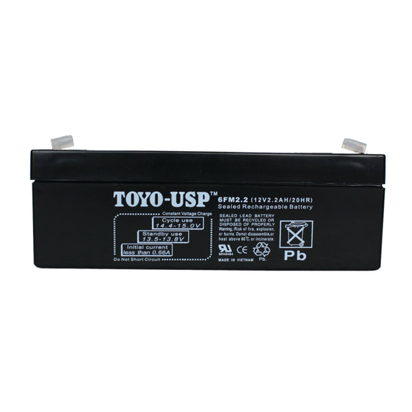 TOYO 12 Volt 2.2 Ah (6FM2.2) SLA Battery With F1 Standard Terminal