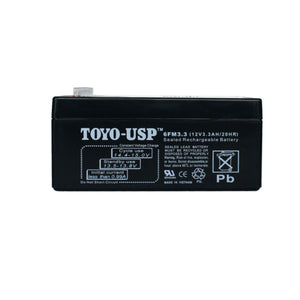 TOYO 12 Volt 3.3 Ah  (6FM3.3) SLA Battery With F1 Standard Terminal