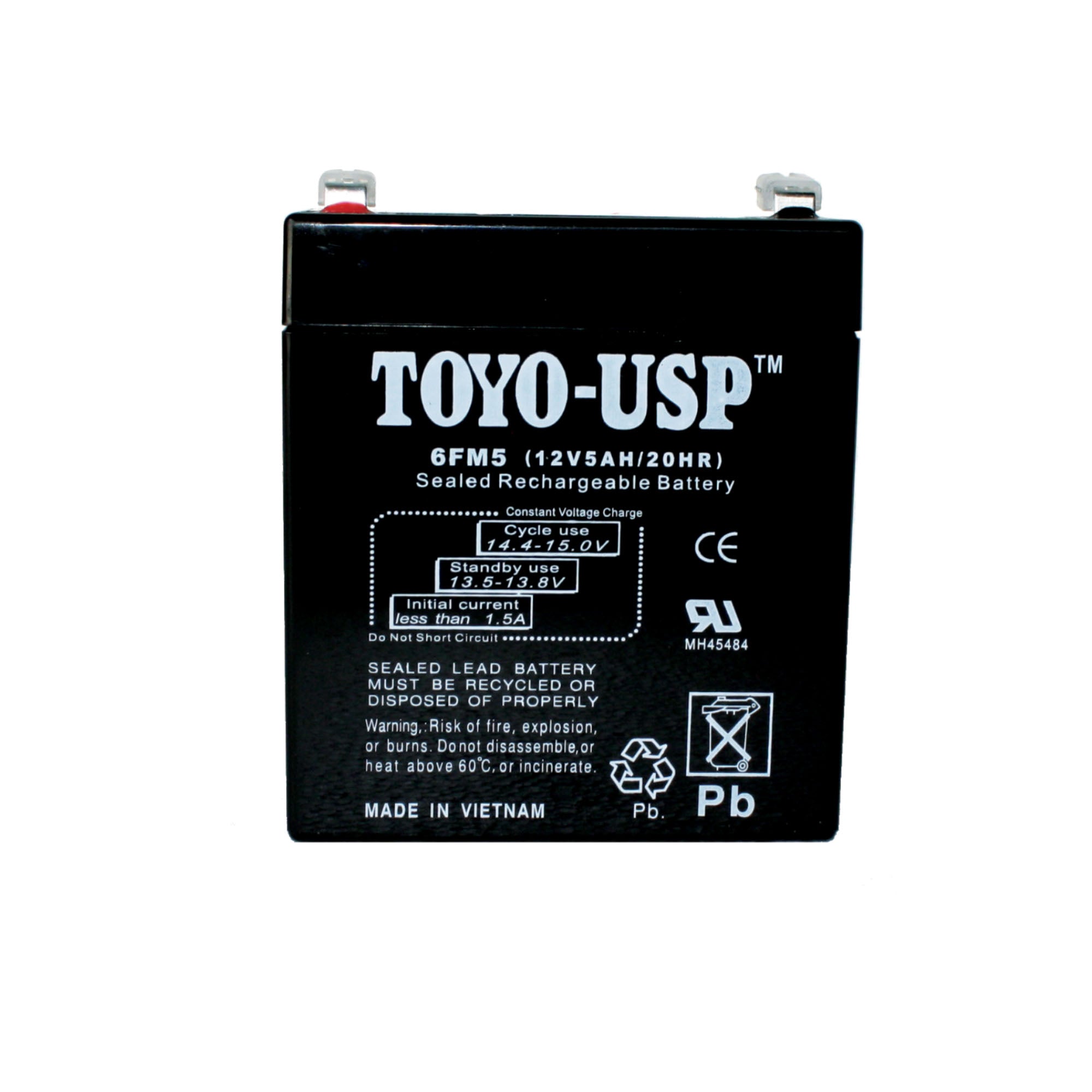 TOYO 12 Volt 5 Ah (6FM5) SLA Battery With F1 Standard Terminal