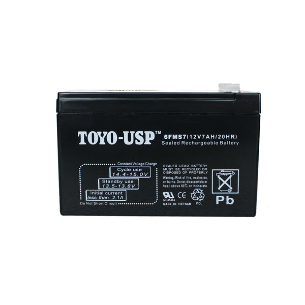 TOYO 12 Volt 7 Ah (6FMS7) SLA Battery With F1 Standard Terminal