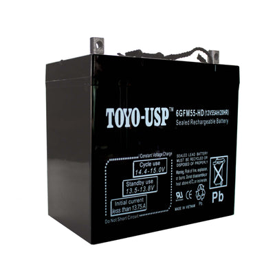 TOYO 12 volt 55 Ah (6GFM55-HD) Group 22NF With B3 Nut and Bolt Terminal