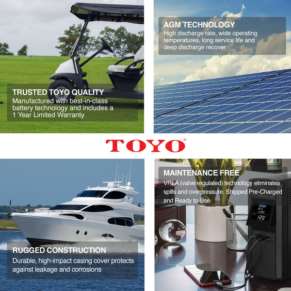 TOYO 12 Volt 5 Ah (6FM5) SLA Battery With F1 Standard Terminal